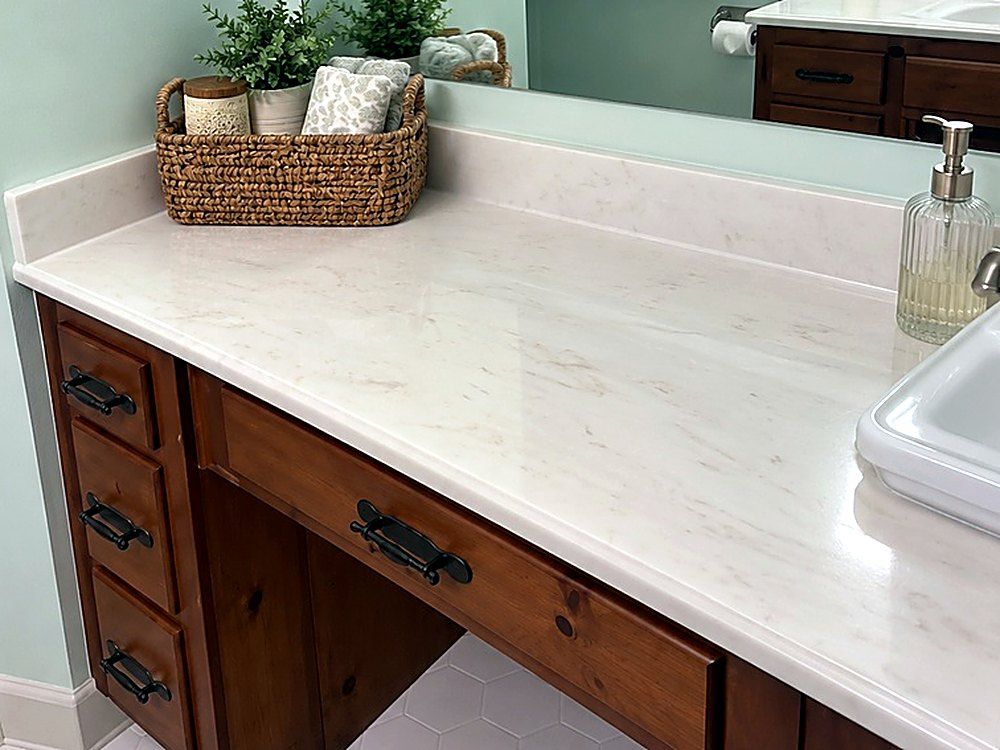 Clean bathroom vanity after service
